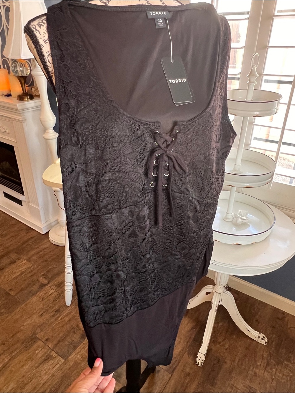 torrid Black Lace-Up bodysuit